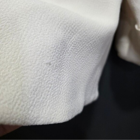 Aritzia Wilfred Short Open Chevalier Blazer Jacket Cream Size 2 Silk - Picture 6 of 7